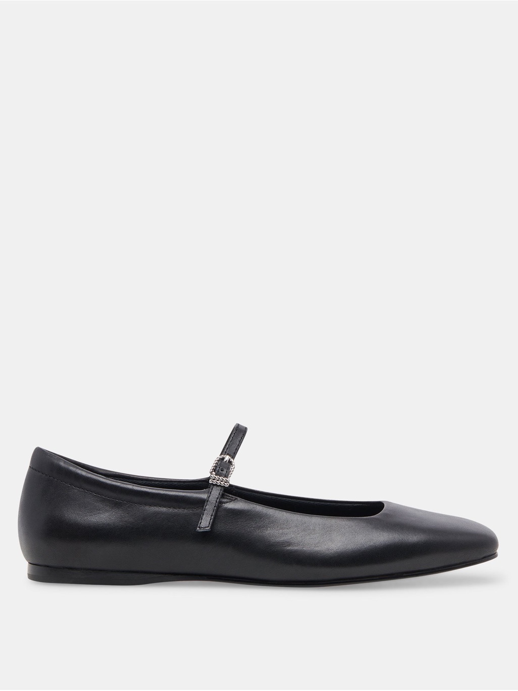 Dolce Vita Reyes Wide Ballet Flats In Black Leather | Moderately Used